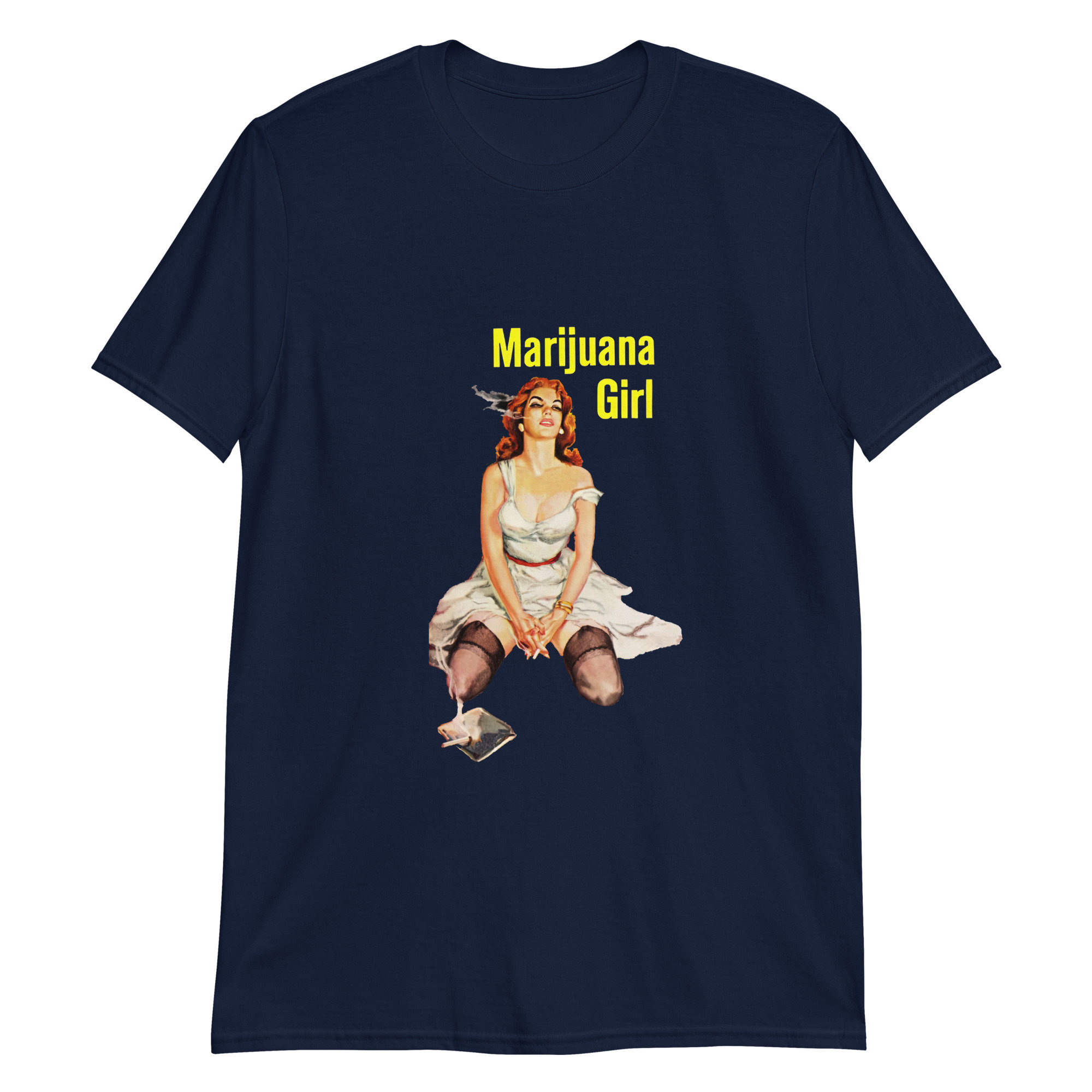 Marijuana Pulp Tshirt 420 Cannabis Vintage Novel Marijuana Girl Women Men Unisex Tshirt S3XL