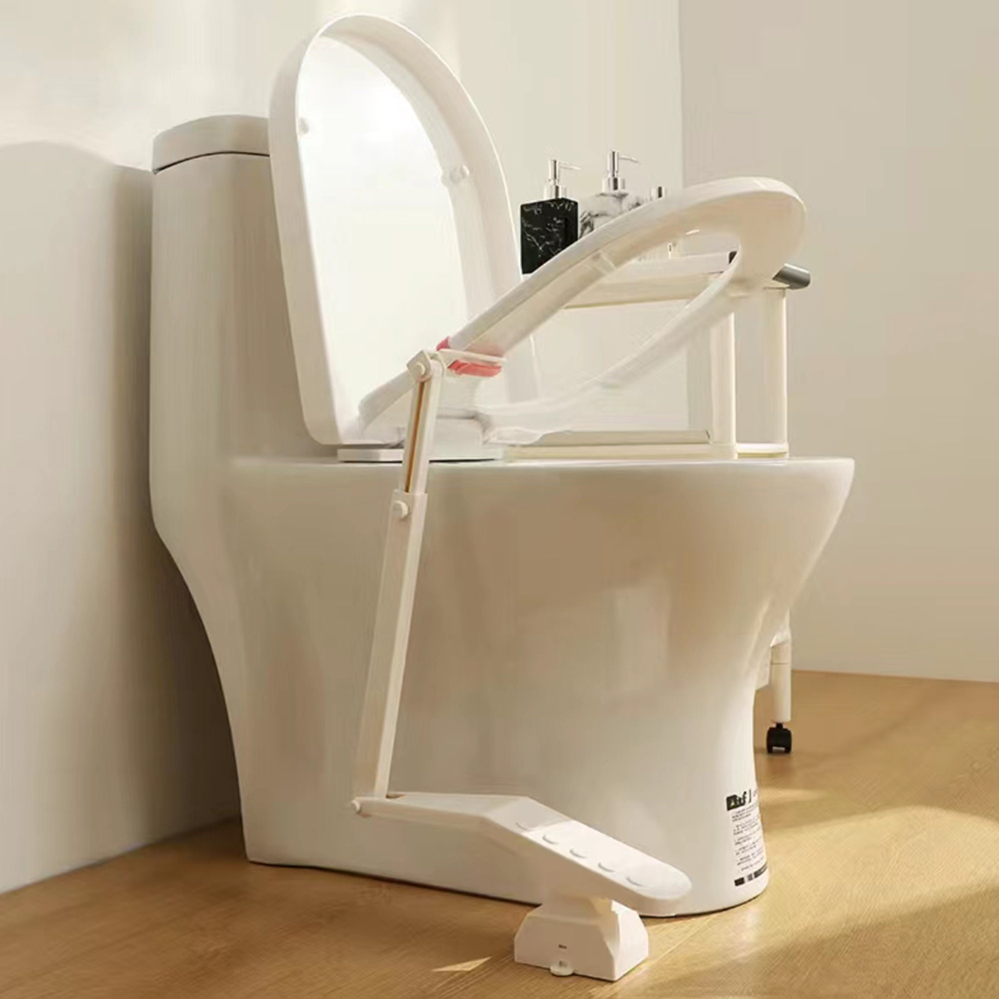 Footoperated Toilet Seat Lid Lift Hands Free Toilet Lid Etsy