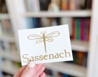 Sassenach Dragonfly Decal Sticker - Outlander Book Quote