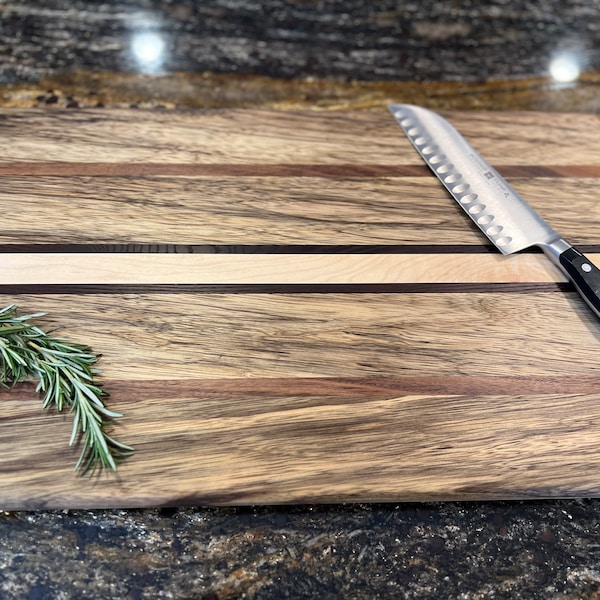 Cutting Board Maple and Walnut Etsy