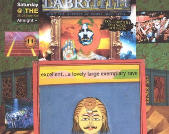 Labrynth Rave #3 ... Original rave collage poster artwork, paper reprint ...