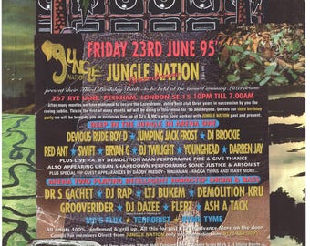 Jungle Rave #2 ... Original rave poster collage artwork, paper reprint ...
