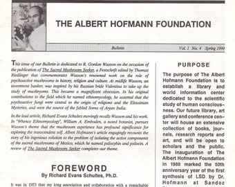 Psychedelic ... The Albert Hofmann Foundation Bulletin ... Vol 1, No. 4, Spring 1990.