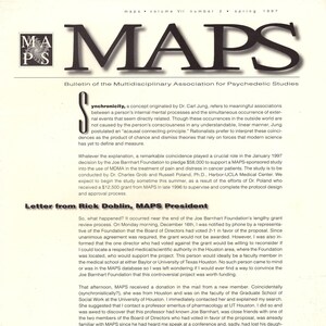 MAPS/Psychedelic ... Bulletin of the Multidisciplinary Assoc. for Psychedelic Studies ... Vol VI, No. 2, New Year 1996.