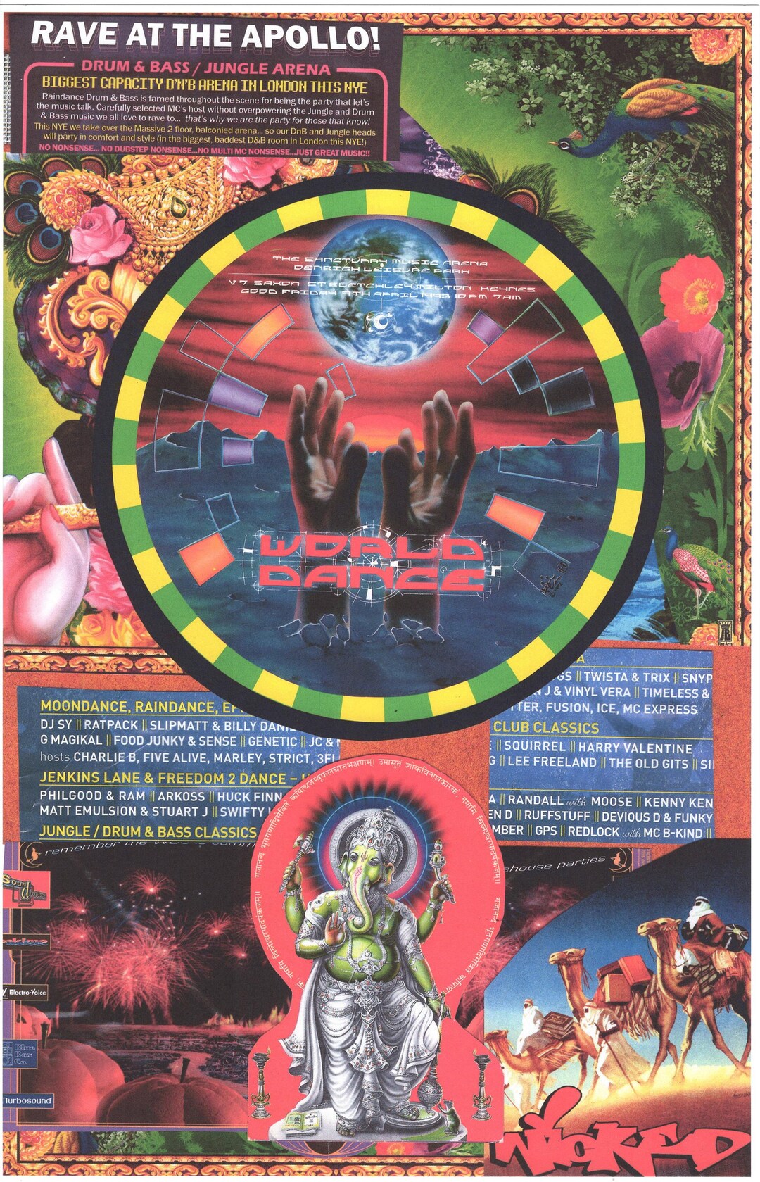 World Rave #7 ... Original Rave Poster Collage Artwork, Paper Reprint ...