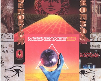 Andromeda Rave ... Original rave poster collage artwork, paper reprint ...