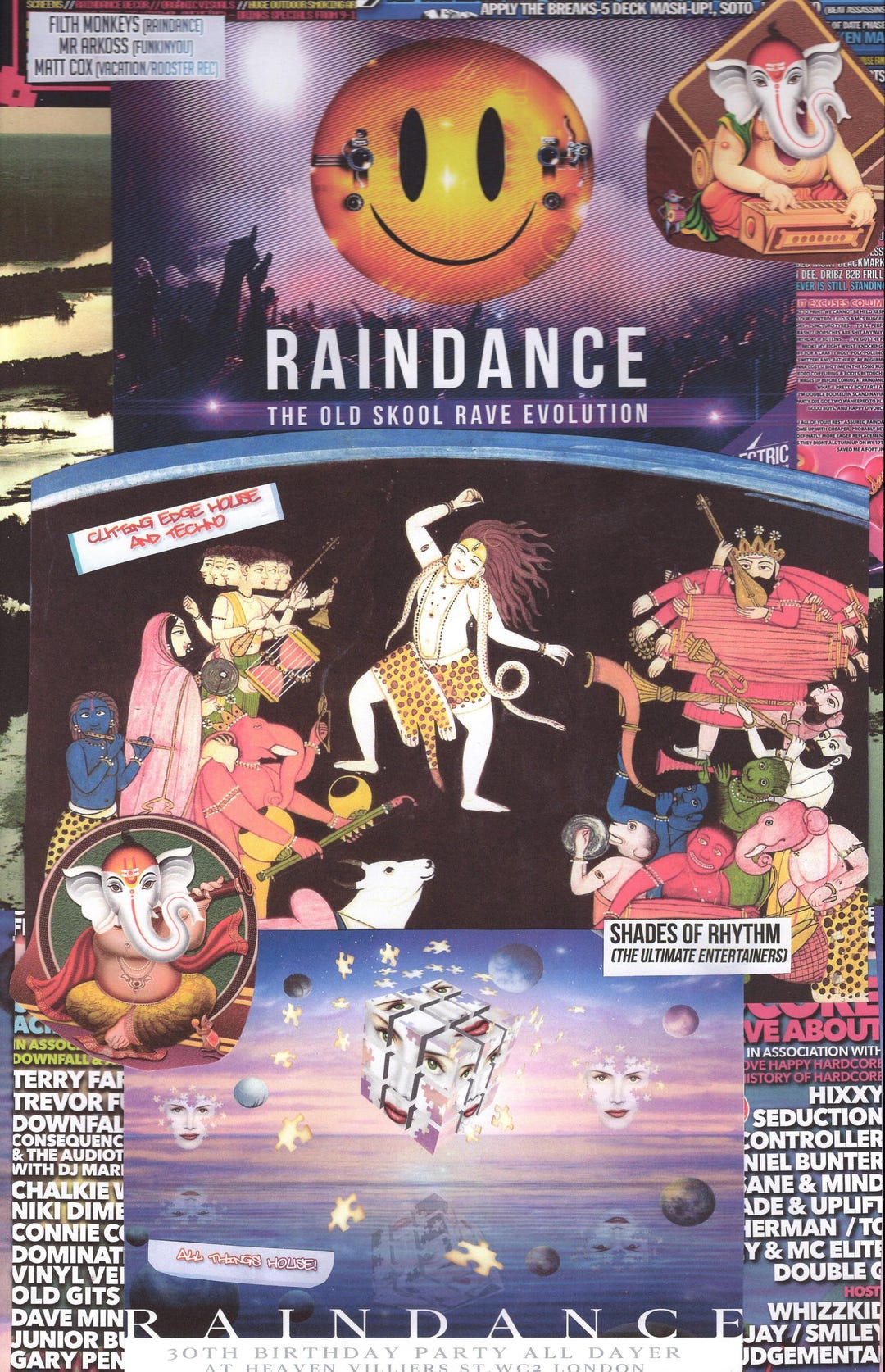 Afisha Rave Shiva Rave #1 ... Original Rave Poster Collage Artwork, Paper Reprint ...