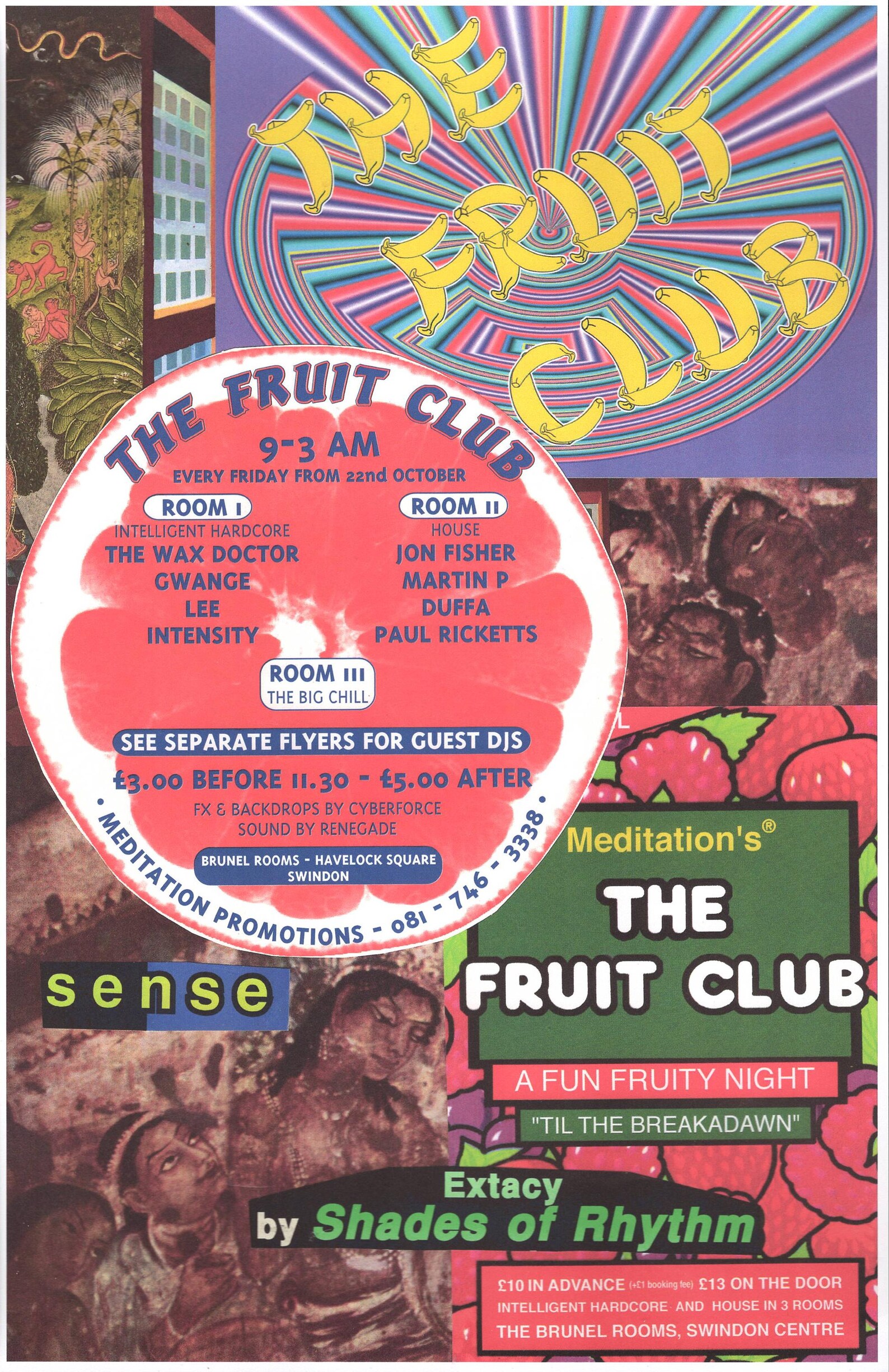 Rave Art - Fruit Rave ... Original Collage Poster Artwork, Paper ...