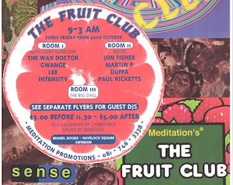 Fruit Rave ... Original rave collage poster artwork, paper reprint ...