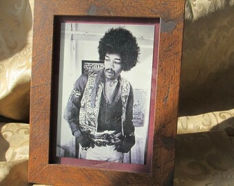 Jimi Hendrix ... Framed vintage postcard.