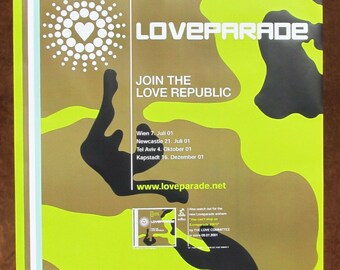 Love Parade Original Poster ... 'Join the Love Republic' ... Berlin, 2001.