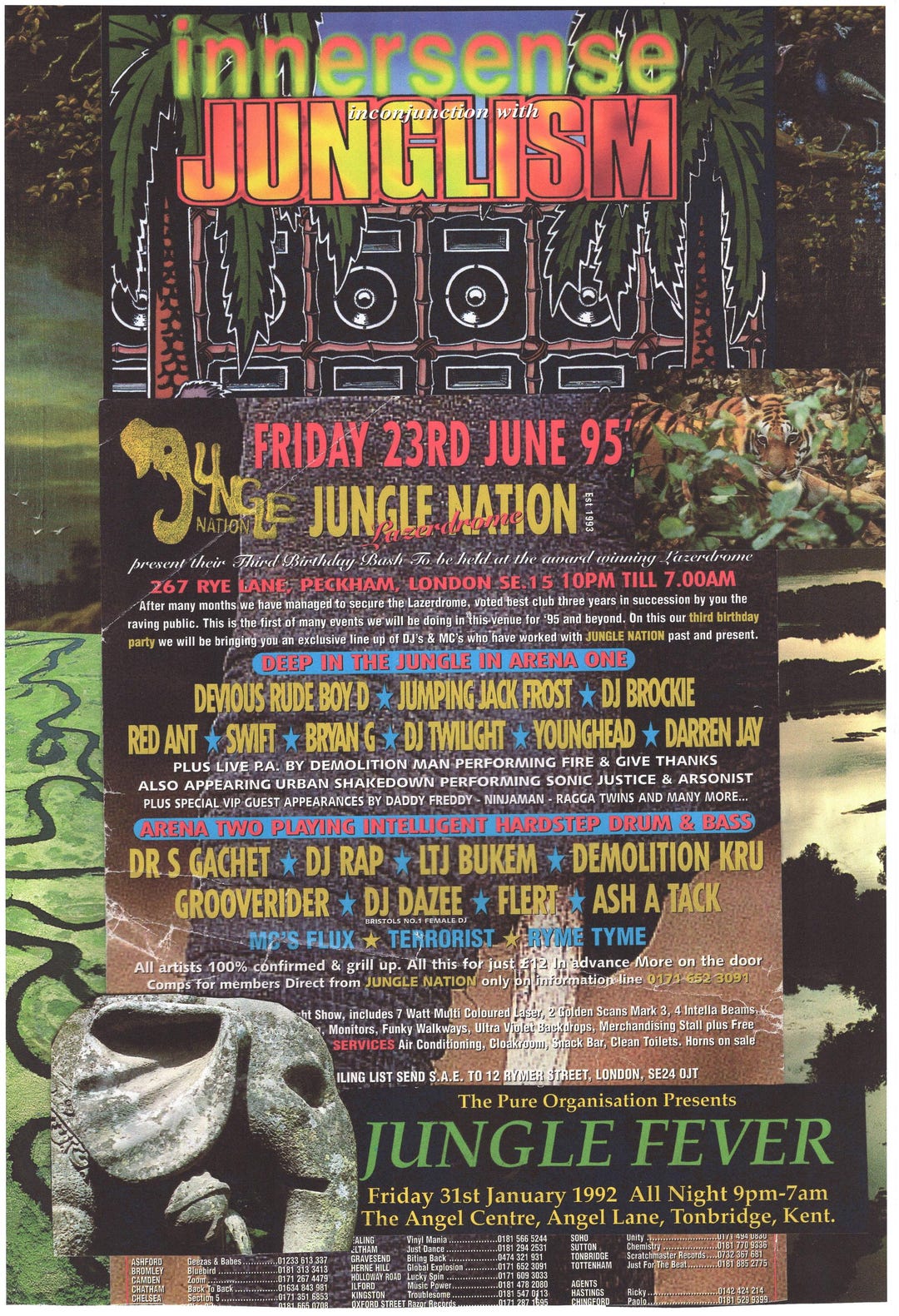 Rave Art - Jungle Rave #2 ... Original Collage Artwork, Card Paper ...