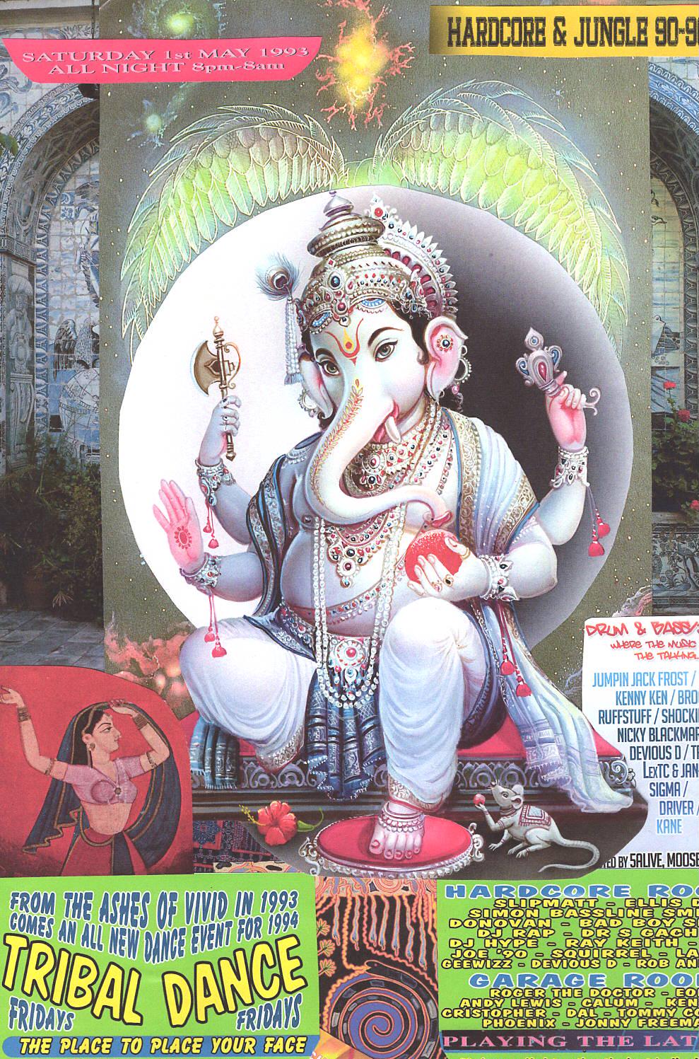 Rave Art - Ganesh Rave #7 ... Original Rave Poster Collage Artwork ...