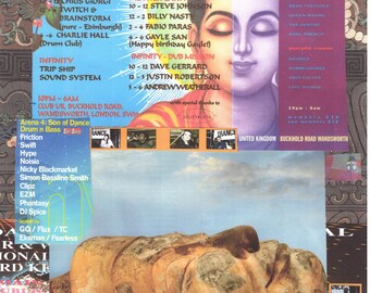 Buddha Rave #9 ... Original rave poster collage artwork, paper reprint ...