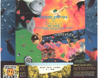 Obsession Rave ... Original rave poster collage artwork, paper reprint ...
