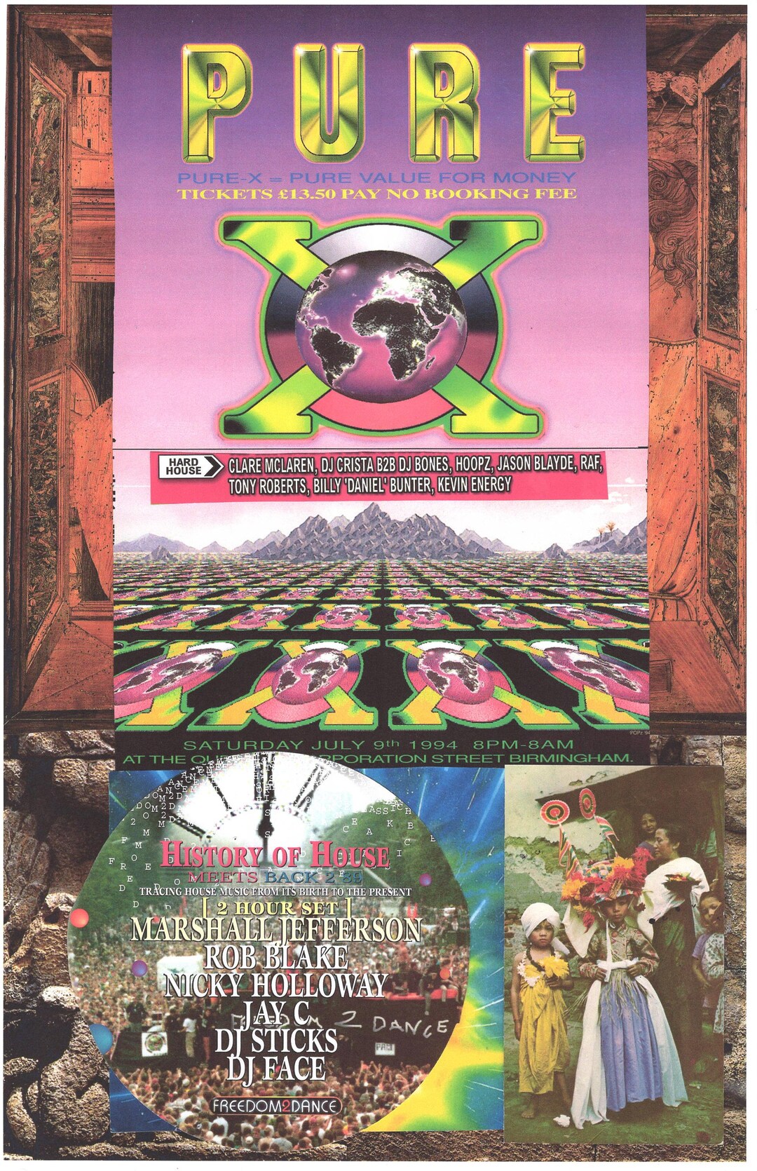 Rave Art - Pure Rave ... Original Rave Collage Artwork, Large Card ...