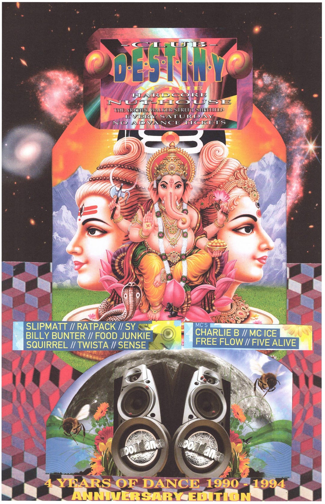 Destiny Rave ... Original Rave Poster Collage Artwork, Paper Reprint ...