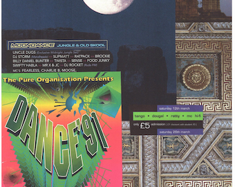 Moondance Rave #4 ... Original rave collage poster artwork, paper reprint ...