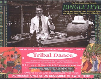 Jungle Rave #2 ... Original rave collage artwork, large card paper reprint ...