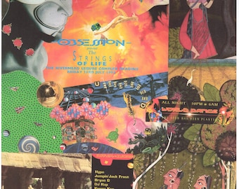 Obsession Rave #2 ... Original rave collage artwork, large card paper reprint ...