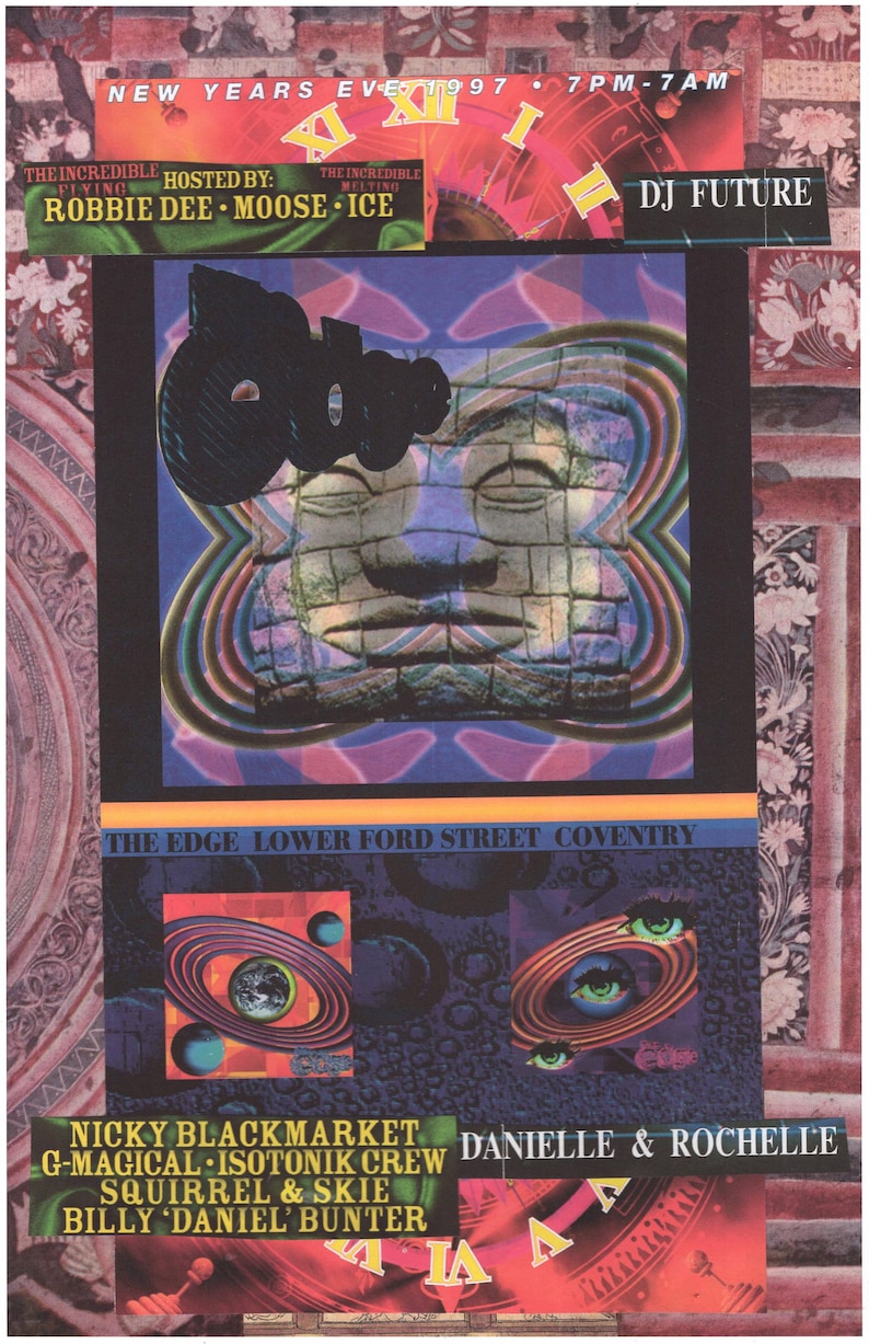 Rave Art - Edge Rave ... Original Collage Poster Artwork, Card Reprint ...