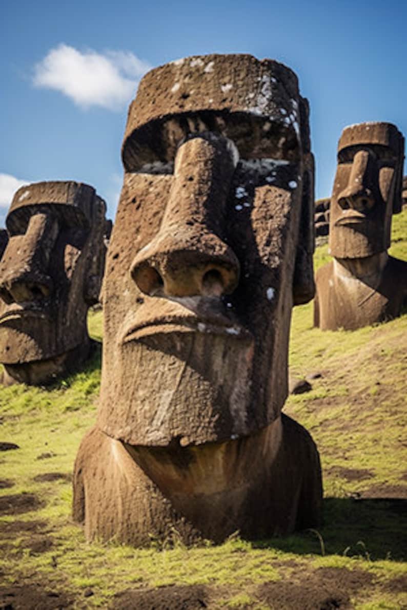 Easter Island Heads Digital Download Poster Art Etsy