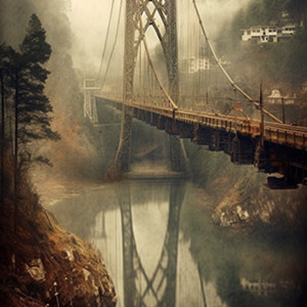 Suspension Bridge - Digital Download Poster Art