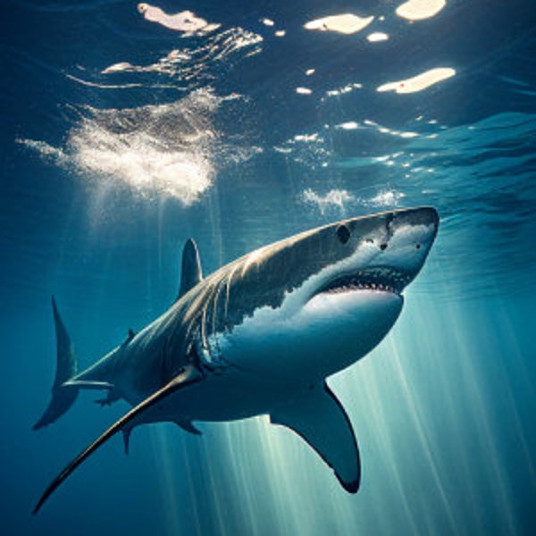 Great White Shark - Digital Download Poster Art