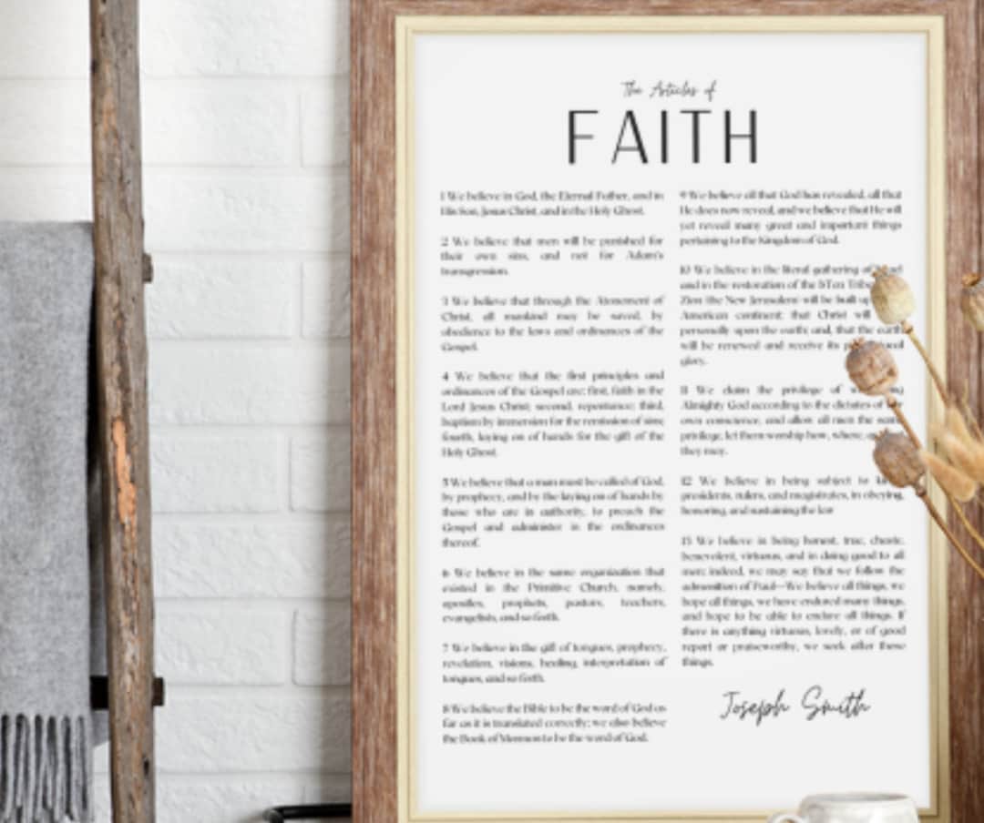 Articles of Faith Printable 12x17 - Etsy