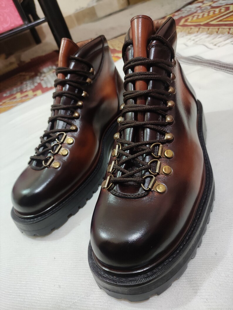 handmade leather hiking boots