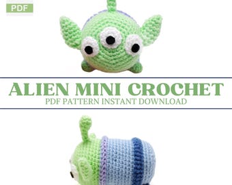 Crochet Pattern Mini Cartoon Doll Alien Story Toy Cartoon Crochet Pattern Itty Bitty Pocket Size Amigurumi