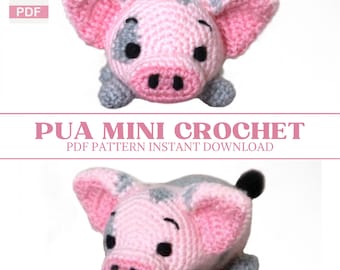 Crochet Pattern Mini Animal Pig Pua Doll Crochet Pattern Character Itty Bitty Pocket Size Amigurumi