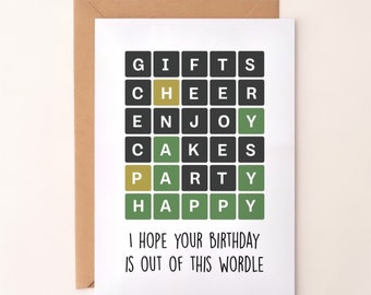 Tarjeta de cumpleaños de Wordle