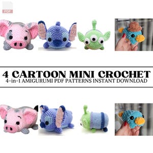 MAGIC PACK︱4-in-1 Crochet Pattern Bundle Mini Cartoon Animal Amigurumi Doll Crochet Pattern