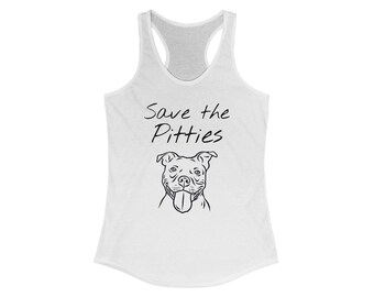 Women&#39;s Ideal Racerback Tank - White or Gray - Save the Pitties