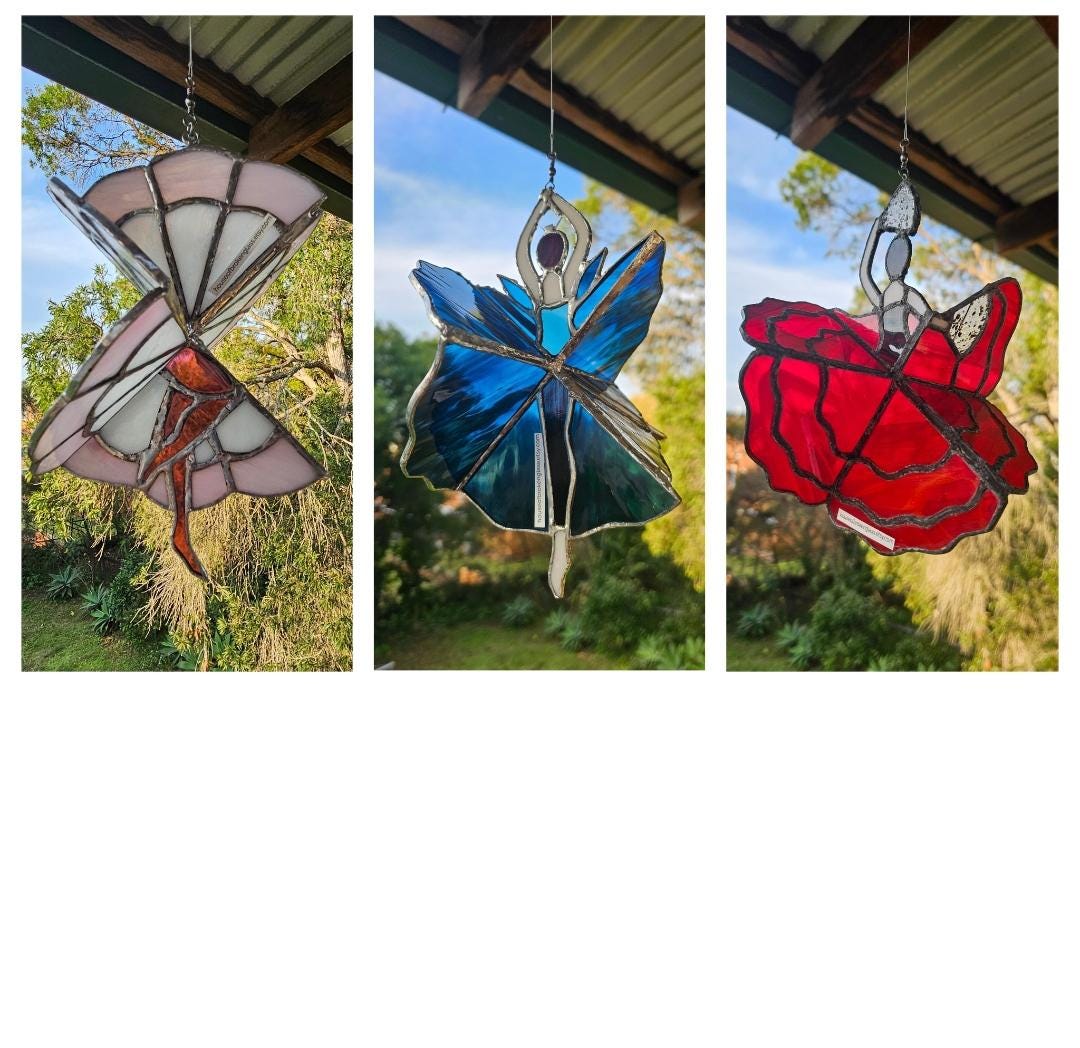 3 Pattern Set 3 Pattern Set Dancing Lady Patterns for Stained Glass Spinners Ballet ...