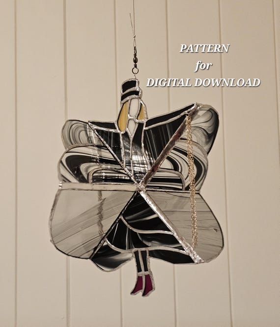 Dancing Gypsy PATTERN for stained glass spinner - DIGITAL DOWNLOAD