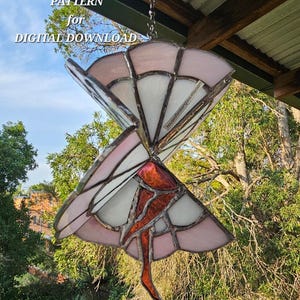 Dancing Lady PATTERN for Stained glass spinner - Cancan - DIGITAL DOWNLOAD
