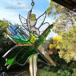 Dancing Lady PATTERN for stained glass spinner - Fairy - DIGITAL DOWNLOAD