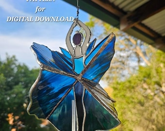 Dancing Lady PATTERN for Stained glass spinner - Ballet - DIGITAL DOWNLOAD