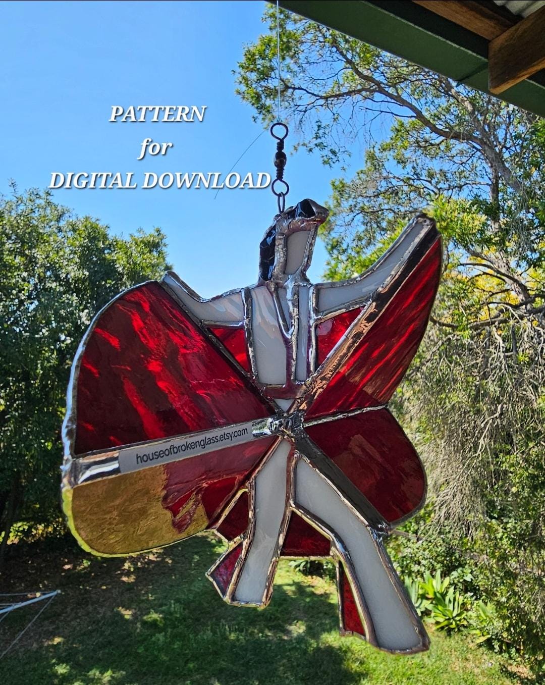 Dancing King PATTERN for Stained glass spinner - DIGITAL DOWNLOAD, image size:1080x1357