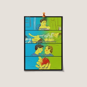 Call Me By Your Name Filmposter l 4 Szenen Call Me By Your Name Illustration Filmplakat l Filmpostkarte l Retro Filmplakat l Wandkunst