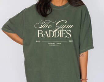 Camiseta de The Gym Baddies / Camiseta de fitness con el logotipo de script, camiseta de entrenamiento para club