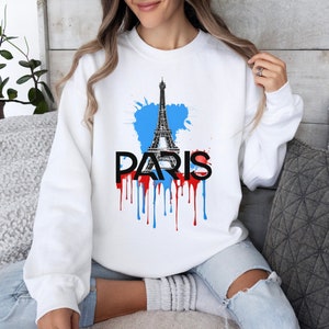 Eiffel Tower Paris Sweatshirt: Unisex  French Slogan Trendy Jumper