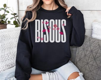 Bisous-sweater: French Kisses-ontwerp, unisex-trui
