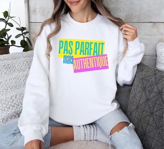 Zitate Pulli Mit Fotodruck Französische Phrase Sweatshirt, Pas