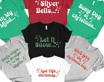 Family Matching Christmas Song Shirts, African American Funny Holiday Family Matching Shirts, Group Christmas Party Tee, Christmas Shirt