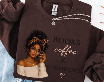 Black Girl Reading Sweatshirt, Book Lover Gift, Black Woman Book Club Sweater, Bookish Crewneck, African American Reader Gift for Her