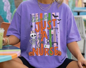 Halloween Nurse Shirt, Spooky Vibes Saving Lives Tee, Ghost Nurse Gift, Retro Nursing Halloween Shirt, Comfort Colors® Medical Tee