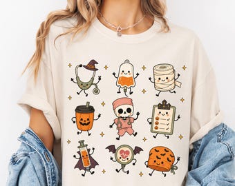 Halloween Nurse Shirt, Spooky Nurse Shirt, Ghost Nursing Tee, Stay Spooky Nurse Gift, Registered Nurse Shirt, Comfort Colors® Halloween Top